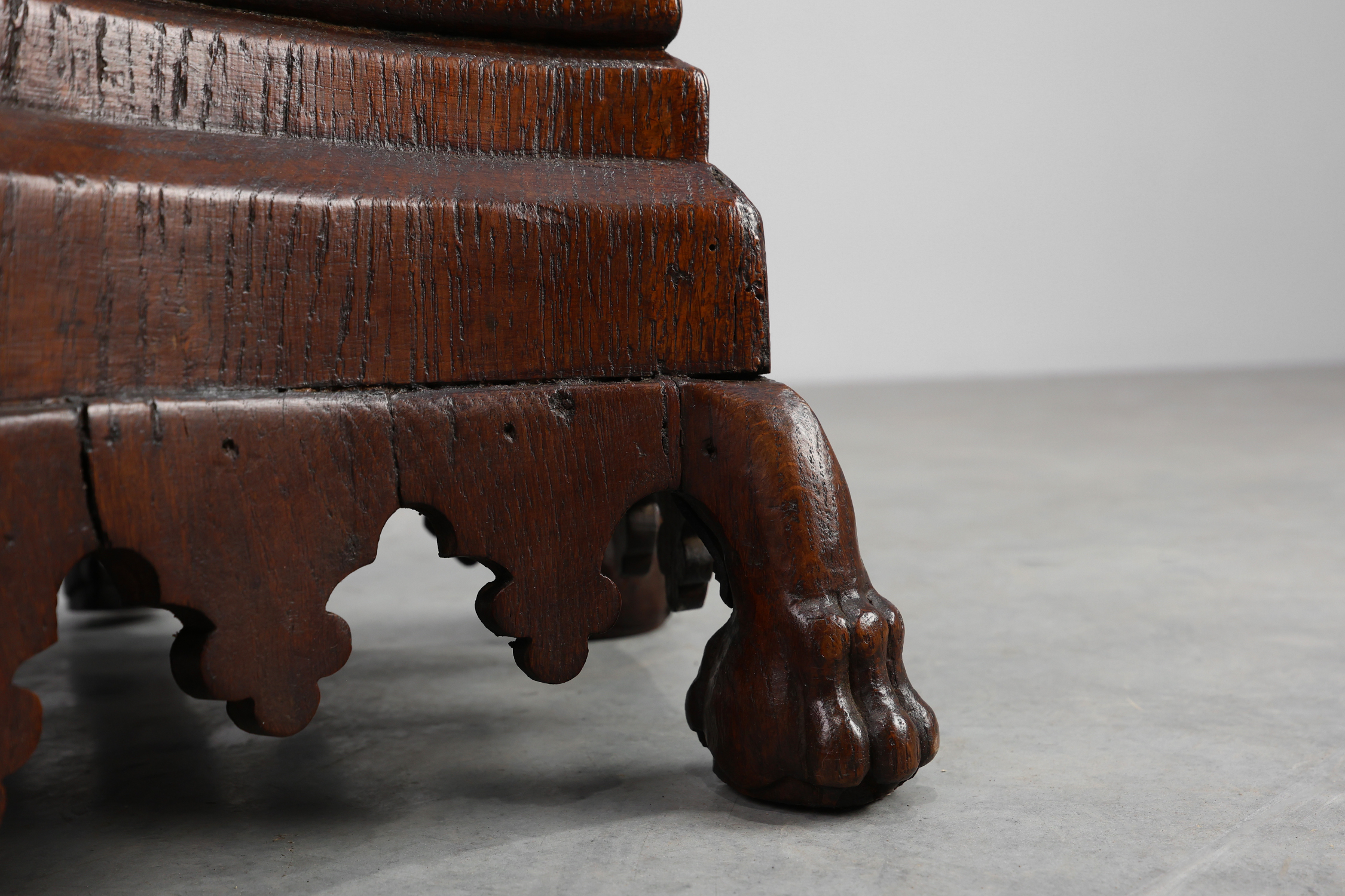 Neo-Gothic Oak Umbrella Stand with Sculptural Carving, France, 19th Centurythumbnail